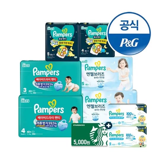 팸퍼스 베이비드라이 팬티 기저귀 2박스
