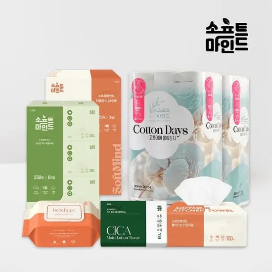 소프트마인드 뽑아쓰는 키친타월 100매 9개입