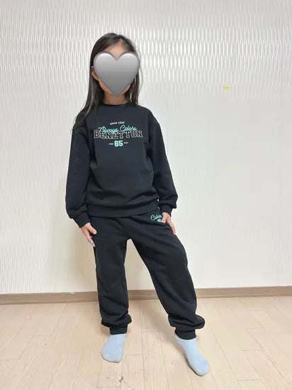 베네통키즈 맨투맨 바지 세트