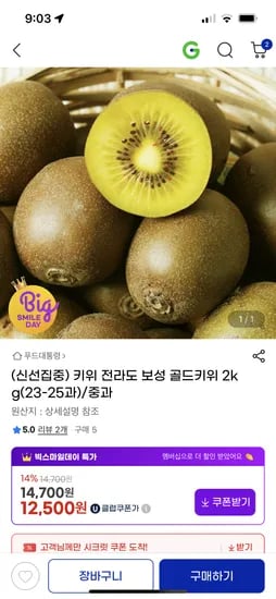 보성 골드키위 2kg