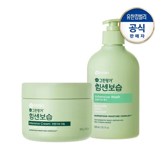 그린핑거 힘센보습 인텐시브 워시 300ml 2개 크림 300g 2개