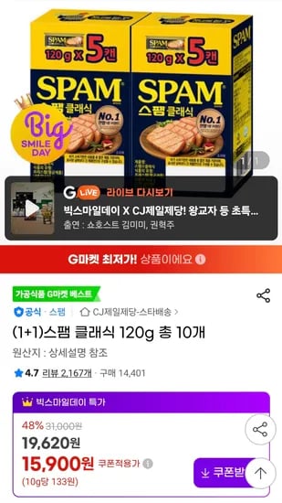 스팸 클래식 120g 10개