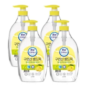 참그린 구연산 뽀드득 주방세제 레몬향 용기 1kg 4개