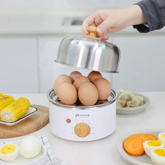 키친아트 스테인레스 타이머 1단 계란찜기