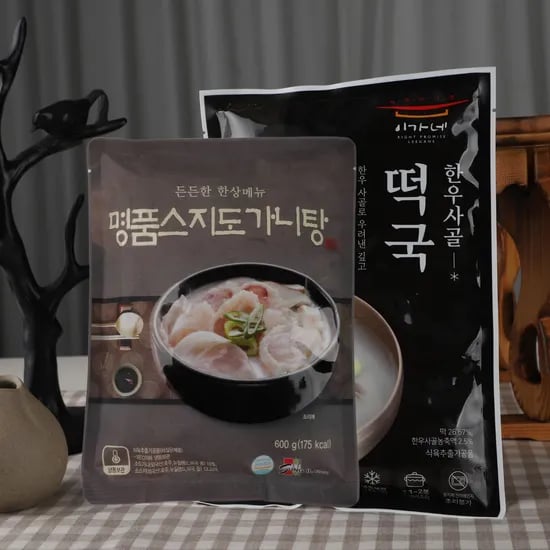여기집밥 한우사골떡국 스지도가니 600g