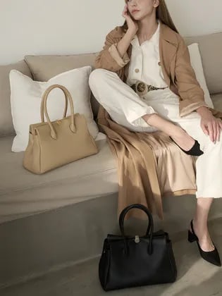 지에니 리퍼브 포멀 레더 토트백