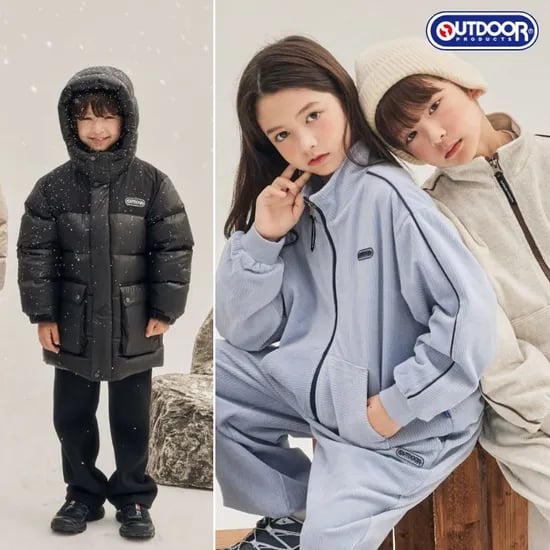 아웃도어프로덕츠키즈 글로시 하이넥 숏 푸퍼 다운