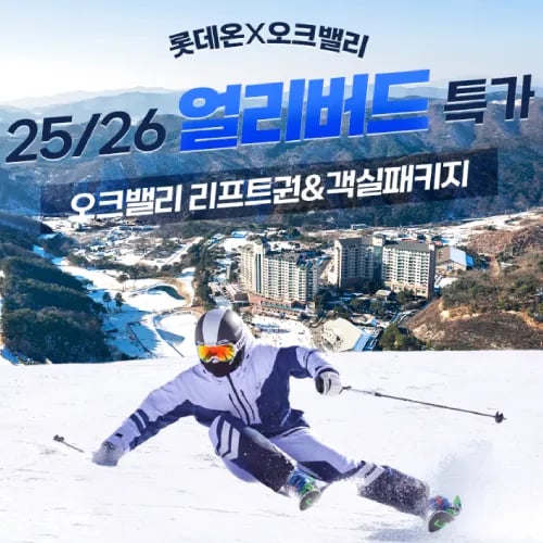 오크밸리 리조트 객실 스키리프트 2인권 176,700원