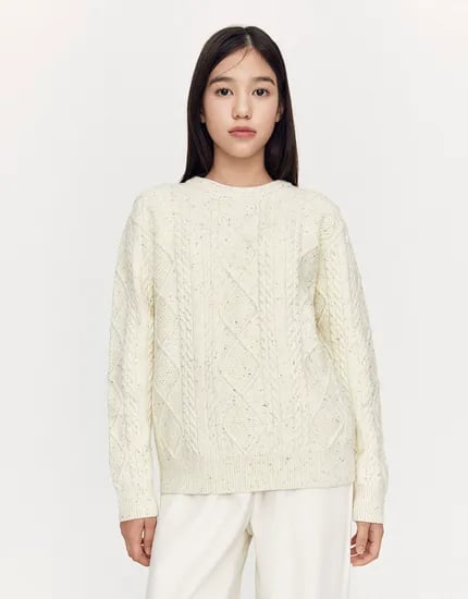크루넥 넵사 케이블 스웨터