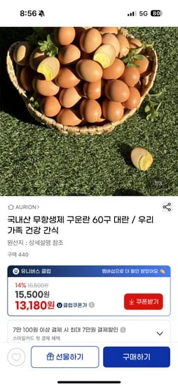 국내산 무항생제 대란 60구