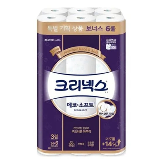 크리넥스 데코소프트 수딩플러스 3겹 25m 30롤