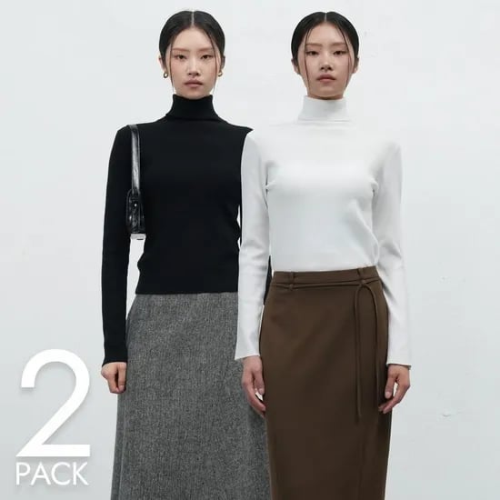 제너럴아이디어 데일리 리브드 터틀넥 풀오버