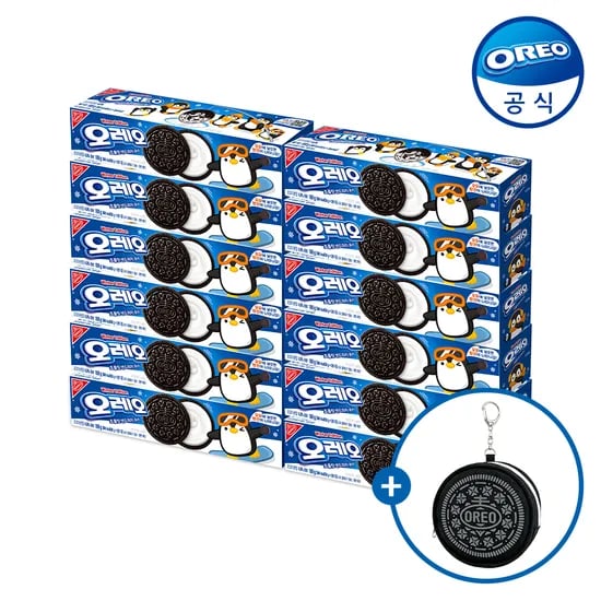 오레오 윈터 에디션 100g x 12개 오레오 파우치 키링