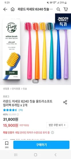 프로그 칫솔 12개입