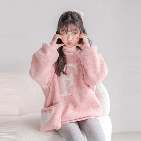 버블트리 양털 뽀글이 맨투맨