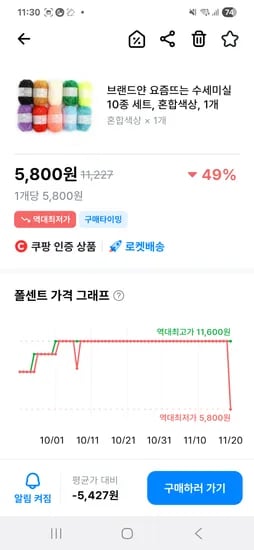 쿠팡 수세미실 10개