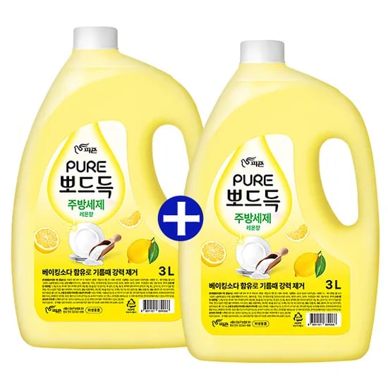 피죤 퓨어 뽀드득 주방세제 레몬향 3L + 3L