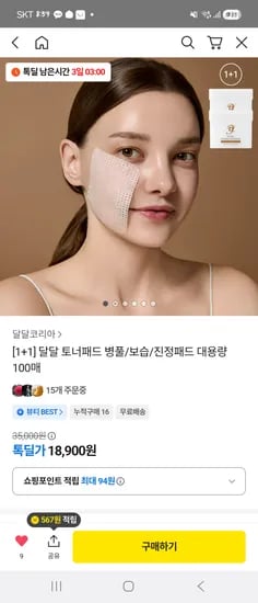 달달 패드 1+1 100매
