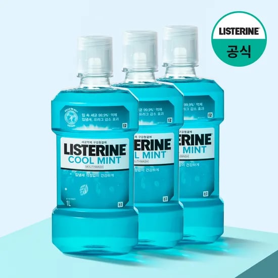 리스테린 쿨민트 구강청결제 1L 3개 18,700원