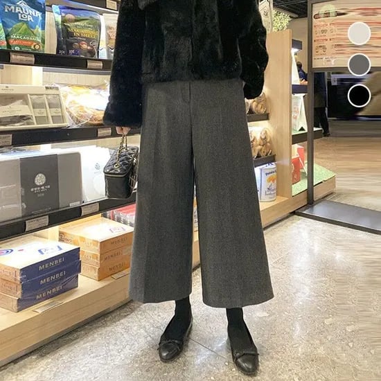 코코블랙 모직 8부 팬츠