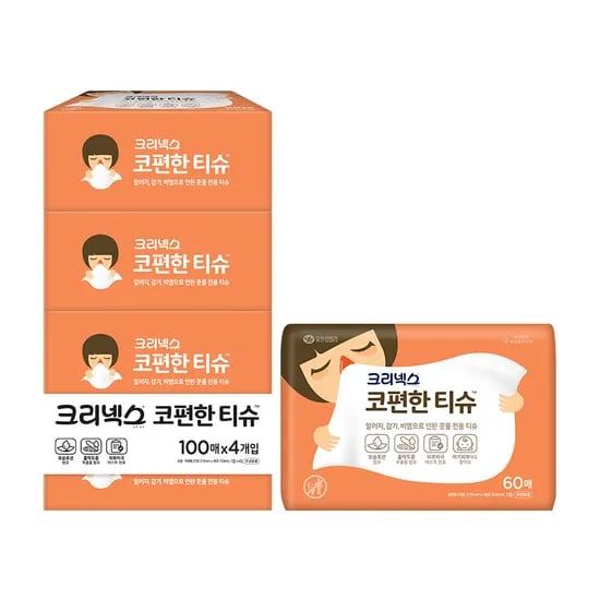 크리넥스 코편한 티슈 60매×5개