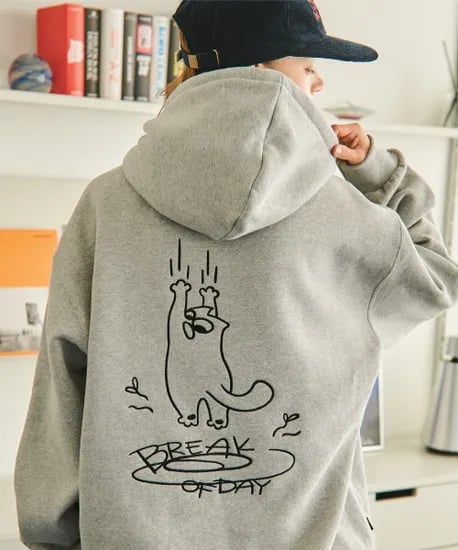 꼼파뇨 넌슬립 자수 후드 그레이