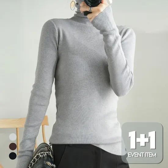 올데이골지터틀넥니트 1+1