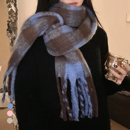 카라 블러리빅체크머플러