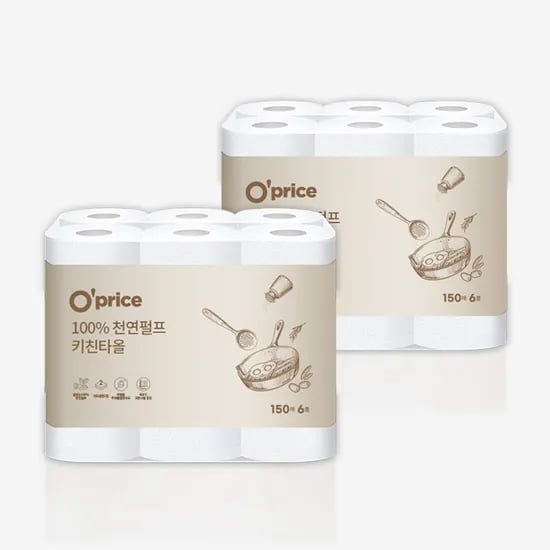 오프라이스 킴스클럽 키친타올 150매*6롤 2팩