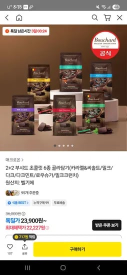 부샤드 초콜릿 6종 132g 2+2