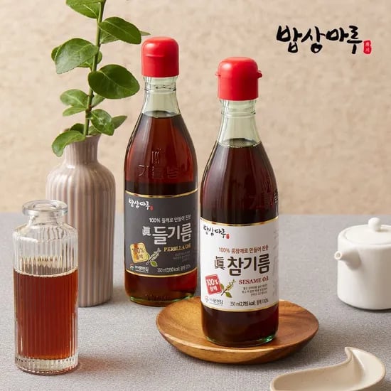 광천김 밥상마루 통깨100% 들기름 350ml 2병