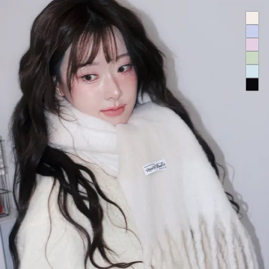 스노우 마리에뜨 체크 솔리드 머플러 18종