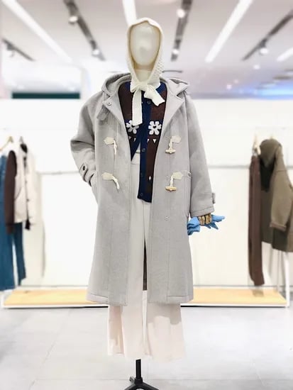 후드 더플 롱코트