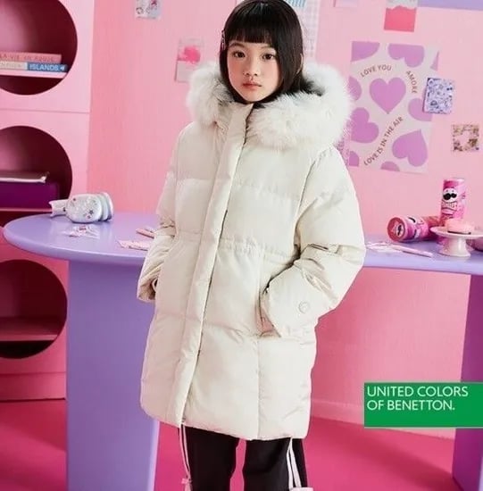 베네통키즈 프리미엄 니트매치구스다운