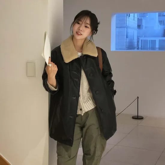 온앤온 퍼카라 레더 하프 구스 다운