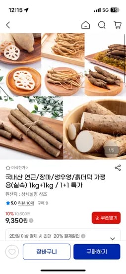국내산 연근/장마/우엉/더덕 가정용 2kg