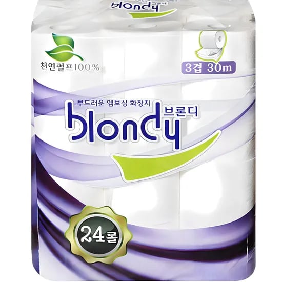 브론디 천연 데코 화장지 3겹 30m 24롤 1팩