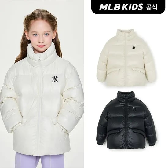 MLB 키즈 스트릿 글로시 밴드넥 숏 덕다운