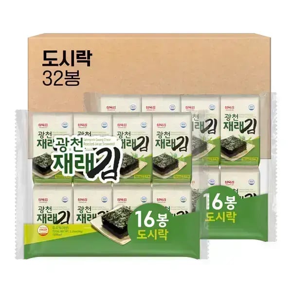 60분러시 광천 재래 도시락김 4g 32봉
