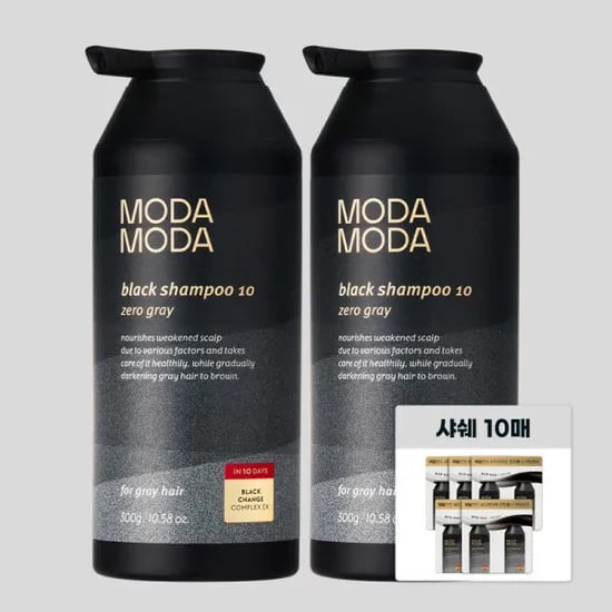 제로 그레이 블랙샴푸 300g x 2통 새치샴푸 샘플 10매