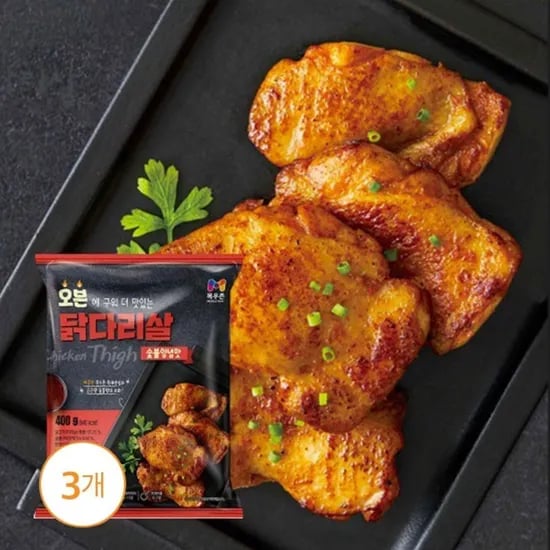 목우촌 오븐구이 닭다리살 오리지널 숯불양념 400g×3팩