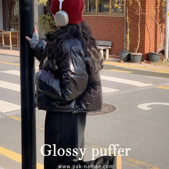 글로시 에어 패딩 점퍼