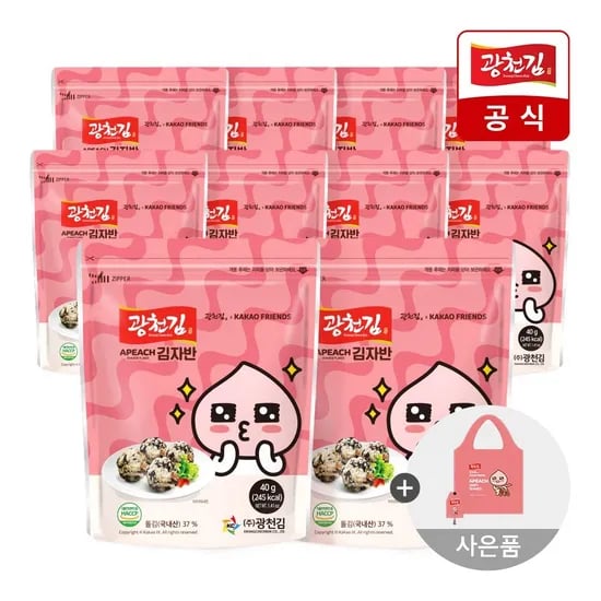 광천김 카카오프렌즈 어피치 김자반 40g 10봉