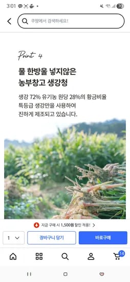 하루건강 생강청 1+1