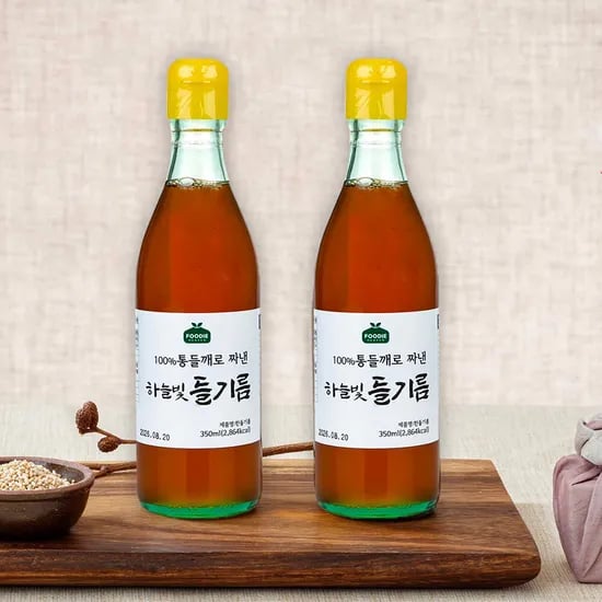 100% 통들깨 들기름 350ml 1병