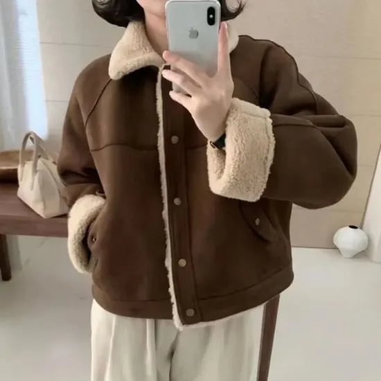 아이엔 양털무스탕 뽀글이 양털 점퍼