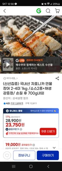 국내산 자포니카 민물장어 2~4미 1kg + 소스2종, 채생강