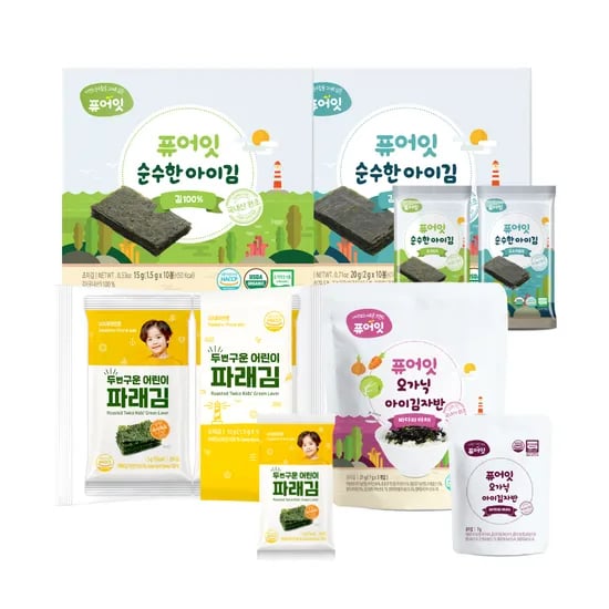 퓨어잇 유기농 아기김 2팩 김자반 2팩