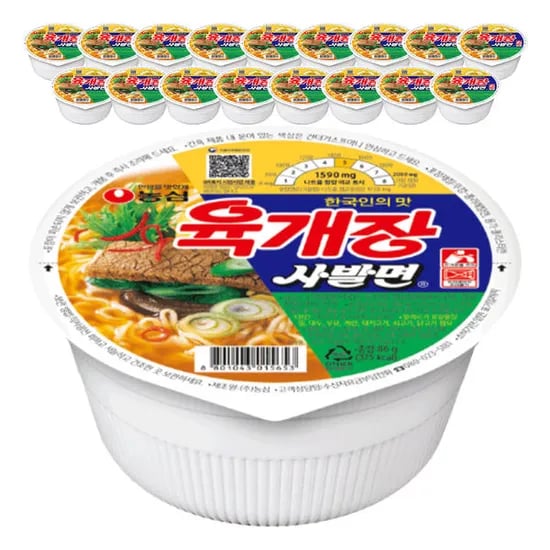 농심 육개장사발면 86g 18개