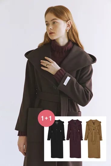 크램 천연 이태리소재 코트 1+1